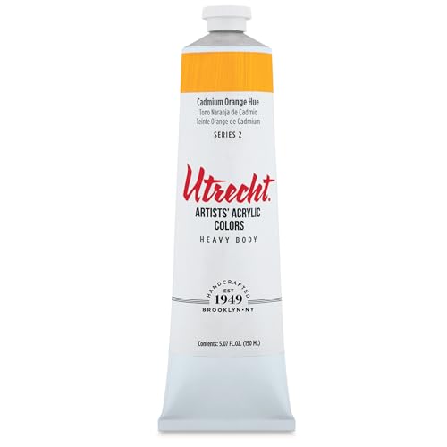 Utrecht Artists' Acrylic Paint - Cadmium Orange Hue, 5 oz tube