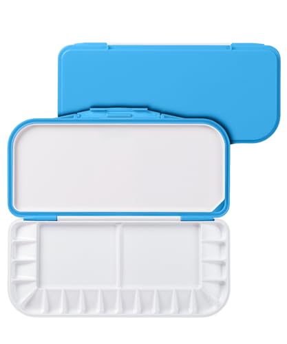 Mr. Pen- Airtight Watercolor Palette with Lid, 18 Wells & 2 Mixing Areas | Lightweight Sealing Paint Palette for Travel, Painting, Watercolor Mixing, Art Class and Studio Use - color: Blue, size: 1 Pack