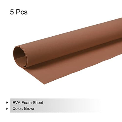 MECCANIXITY EVA Foam Sheets Brown 19.7 Inch x 17.7 Inch 0.8mm Thick Crafts Foam Sheets for Costumes, Arts and Crafts Projects Pack of 5 - color: Brown, size: 19.7 x 17.7 x 0.03 in