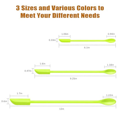 Silicone Spatula Set 6Pcs, Mini Jar Scraper for Makeup & Food | Mini spatulas reach every last drop in jars and bottles, reducing waste for food, cosmetics and personal care products. - color: Green