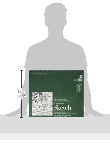 Strathmore 400 Series Sketch Pad, Recycled Paper, 14x17 inch, 100 Sheets - Artist Sketchbook for Drawing, Illustration, Art Class Students - size: 14x17