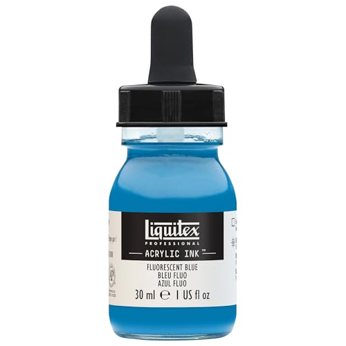 Liquitex Professional Acrylic Ink, 1-oz Jar, Fluorescent Blue - color: Fluorescent Blue, style: 1-oz Jar