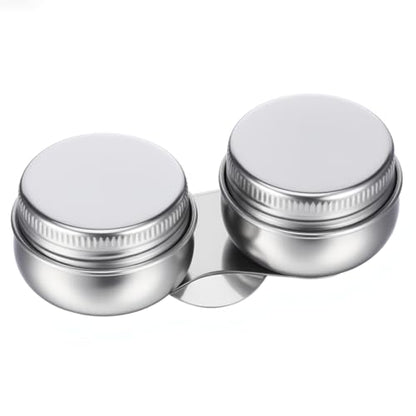 Stainless Steel Oil Painting Double Palette Cup with Screw Lid Dipper Clip, Large Mouth Double Dipper Palette Cup Portable Travel Double-Dipper Oil Painting Container for Acrylic Oils Watercolor