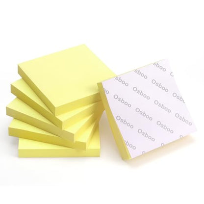 OSBOO Sticky Notes 3x3 with Bright Colors, 6 Pads 100 Sheets/Pad (Yellow) | Bright Yellow Self-Stick Notes Pads, 600 Sheets Total, Easy to Stick and Remove, Perfect for Office, School and Home - color: Yellow