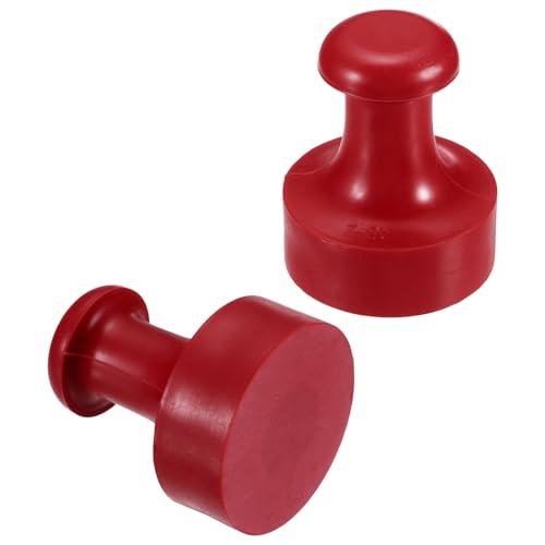 PATIKIL 40mm Stamp Rubber Round Handle, 2 Pcs Stamp Mounts Drawer Pulls for Carving Making DIY Crafting Scrapbooking, Red - size: 40x50mm