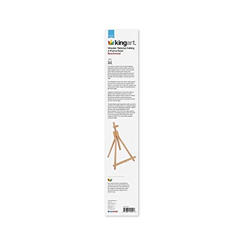 KINGART Tabletop A-Frame Artists Easel, Holds Up to 27" Canvas, Solid Wood, Folding, Portable and Adjustable, for Painting and Display