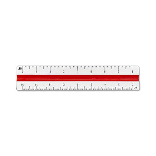 Alumicolor Aluminum Engineer Color-Coded Solid Drafting Scale, 4IN, Silver - size: 4IN, style: Engineer