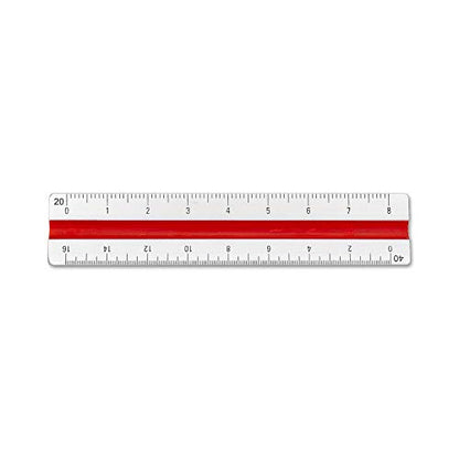 Alumicolor Aluminum Engineer Color-Coded Solid Drafting Scale, 4IN, Silver - size: 4IN, style: Engineer