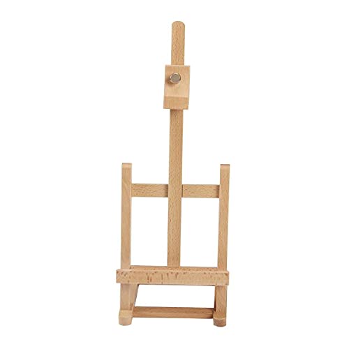KINGART 16" Mini Tabletop Wooden H-Frame Studio Easel - Artists Adjustable Beechwood Painting and Display Easel, Holds Up to 12" Canvas - Portable Sturdy Table Desktop Artwork Holder Stand