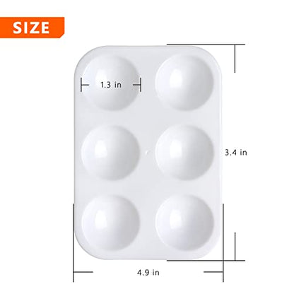 Tamaki 16 PCS Plastic Paint Tray Palettes, White | Watercolor Palette Painting Tray for Painting Party, DIY Craft and Art Painting - color: 16 Pcs