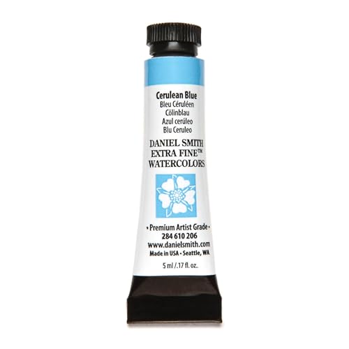 Daniel Smith Extra Fine Watercolor Paint, 5ml Tube, Cerulean Blue, 284610206, 1.7 Fl Oz (Pack of 1) - color: Cerulean Blue