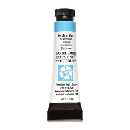 Daniel Smith Extra Fine Watercolor Paint, 5ml Tube, Cerulean Blue, 284610206, 1.7 Fl Oz (Pack of 1) - color: Cerulean Blue