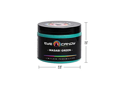 Eye Candy Pigments Premium Green Mica Powder - Wasabi Green (50gr) - for Epoxy, Resin, Soap, Paint, Woodworking, Acrylic Pouring, Bath Bombs, Fishing Lures - DIY Arts and Crafts Additive - color: Wasabi Green