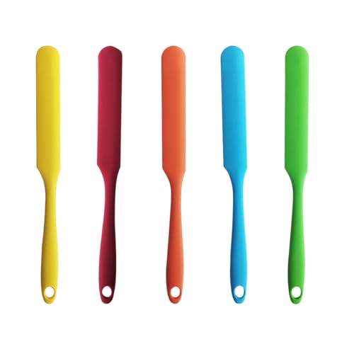 Zucosue5 Pack silicone blender spatula,9.69 Inch Non-Stick Butter Spreaders | Heat Resistant Jar Scrapers with Long Handles for Cake Frosting, Jam, Kitchen, Bakery, Mixing Bowl, Dishwasher Safe