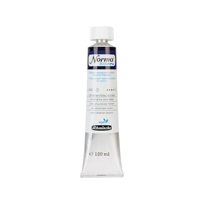Schmincke Norma Blue ultramarine blue dark 120 ml, 21 402 012 | finest water-based artist oil paints, highly pigmented, lightfast, vegan - style: ultramarine blue deep