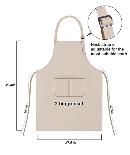 Funny Aprons for Women with Pockets for Baking Cooking,Cute Birthday Christmas Gifts for Mom Wife Friends Sister - color: Off-white