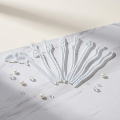 5 Pcs White Silicone Resin Hairpins Molds Hair Stick Kit for Jewelry Crafts Making Jewelry Resin Casting Molds,Jewelry Casting Supplies