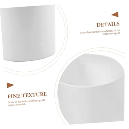 NUOBESTY 4Pcs Hanging Bucket Storage Baskets 4.7X4.7X4.7 Inch Plastic Hanging Cup Holders for Rolling Cart Organizer Office Supplies - color: White