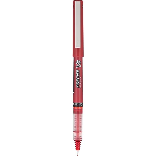PILOT Precise V5 Stick, Extra Fine Point (0.5mm) Red Ink Pens, 12-Pack - color: Red, size: 12 Count (Pack of 1)