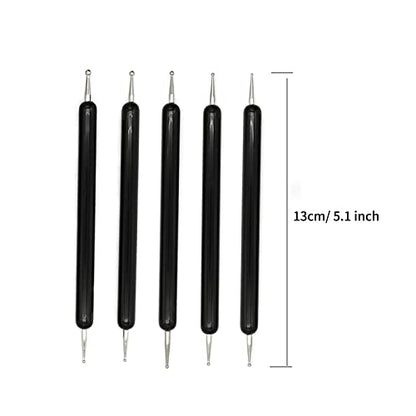 4 Set Embossing Stylus Double End Tracing Dotting Tool, 20 Pcs Ball Embossing Stylus Double End Tracing Dotting Tool for Pottery Clay Craft, Embossing Art (Black) - color: Black