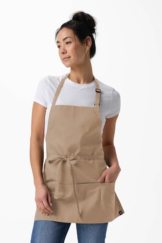 Chef Works Unisex Three Pocket Apron - color: Khaki