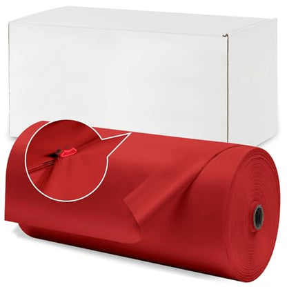 Plastic Table Cloth, 410 Ft X 54 In Disposable Tablecloth Red Tablecloth | PEVA Plastic Table Cloth Disposable with Sliding Cutter Plastic Table Cover Roll for Picnics, Parties, Birthdays, Festivals - color: Red, size: 4920" x 54" (Rectangular)