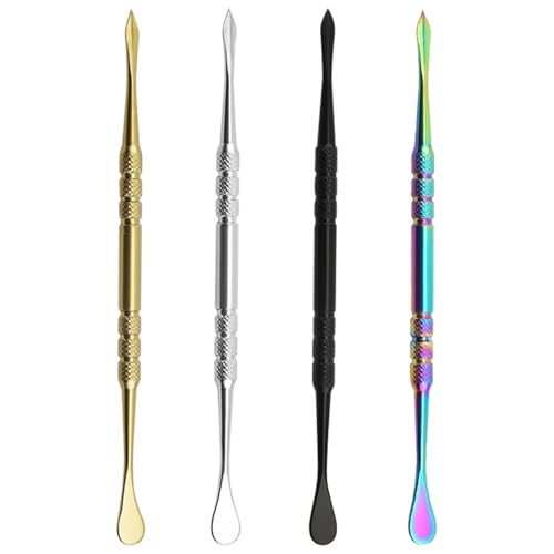 4 PCS Wax Carving Tools Wax Spoons, Stainless Steel Sculpting Tools | Double-Ended Carving Tools for Wax - color: 4 Color - 4 PCS