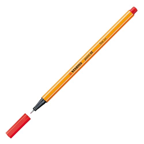 STABILO Point 88 - Fineliner | Pack of 10 - Red - color: Red, size: 1 Count (Pack of 10)