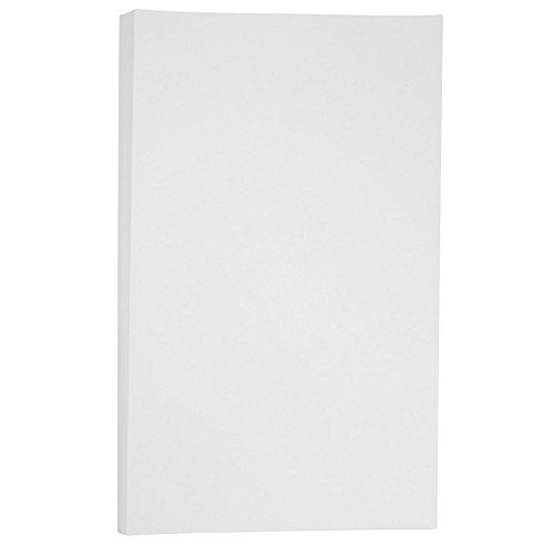 JAM PAPER Vellum Bristol 65lb Cardstock - 11 x 17 Ledger Size Coverstock - 147 gsm - White - 50 Tabloid Sheets/Pack - color: White, size: 11" x 17"