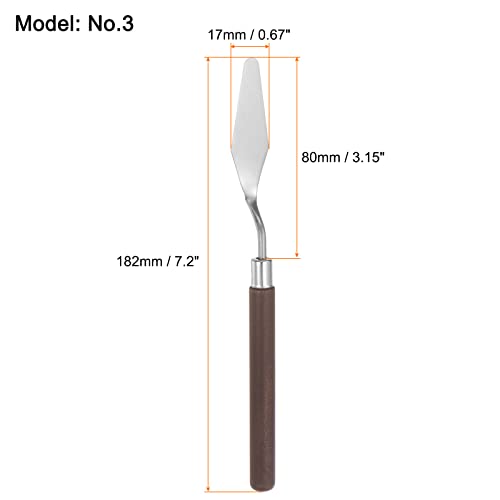 HARFINGTON 2pcs No.3 Palette Knives 17mm Width Stainless Steel Large Pointy Spatula Painting Pallet Knife with Wood Handle for Oil Acrylic Canvas Mixing Spreading, Red - size: 17mm
