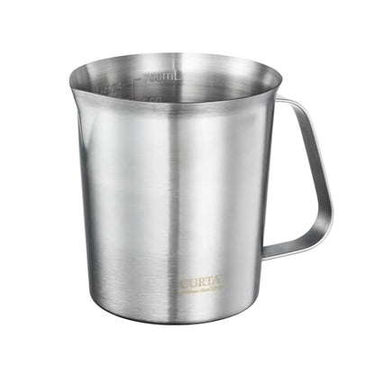 18/8 Stainless Steel Measuring Cup with Handle and Pour Spout, Commercial Kitchen Food Prep Pitcher for Restaurant, Bakery, Cooking and Ingredient Measuring, 24 OZ (3 Cup, 700 ML) - color: Flat Handle, size: 24 OZ (3 Cup, 700 ML)