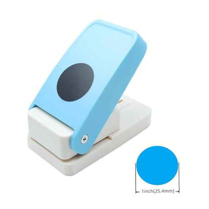 1 Inch Circle Punch Round Craft Lever Handmade Paper Crafting Scrapbooking Cards Candy Color by Random 25.4mm Single Hole - color: 1 inch Circle