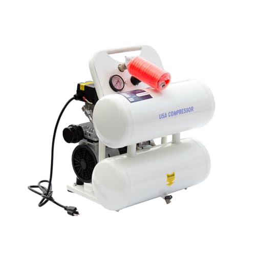 Portable Air Compressor, Ultra Quiet Oil-Free Electric Air Compressor 115 PSI Max with 5 CFM, Quick Recovery, 5 Gallon Tank, Ideal for Tire Inflation, Hot Dog Air Tools & Garage Auto Repair - size: 5 gallons