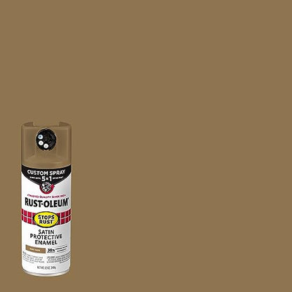 Rust-Oleum Stops Rust Custom 5-in-1 Spray Paint, Satin Dark Taupe - color: Satin Dark Taupe, size: 12 Ounce (Pack of 6)