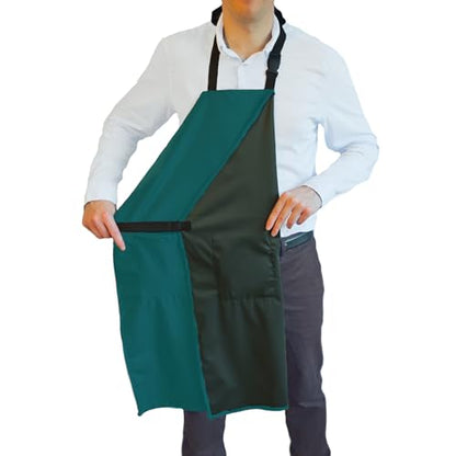 Waterproof Aprons For Men and Women with Pockets | 35" Long Work Aprons for Dishwashing, Dog Grooming, Cleaning - Plastic Dishwasher Apron - Water Resistant Kitchen Apron - color: Green