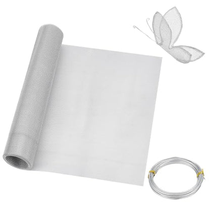 OLYCRAFT 11.8 Inch by 9.8 Ft Aluminum Sculpting Wire Mesh 3x4mm Hole Aluminum Wire Mesh Roll with 15 Gauge Stainless Screen for Arts and Craft Metal Garden Screen Window - size: 3x4mm Hole