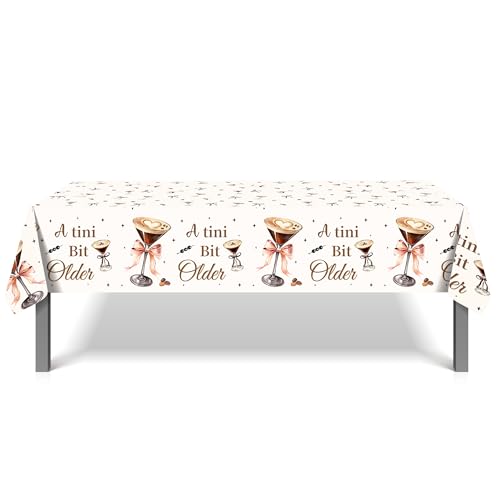 1Pc Martini Wine Glass Party Plastic Tablecloth 54 x 87 Inch Long Table Cover, Brown Martini Party Tablecover for Fruit Wine Theme Kids Baby Shower Birthday Dinner Picnic Kitchen Event - color: Brown Martini Wine Glass