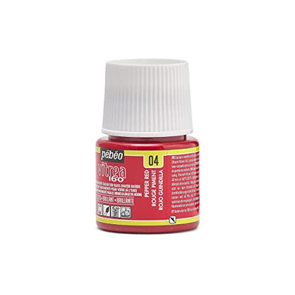 Pebeo Vitrea 160, Glossy Glass Paint, 45 ml Bottle - Pepper Red - color: Pepper Red