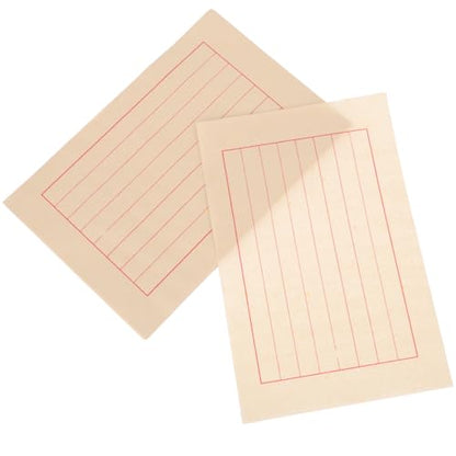 EXCEART Chinese Calligraphy Pad Beige Rice Paper 50 Sheets Smooth Delicate Writing for Calligraphy Practice - color: As Shown,as Shown 1