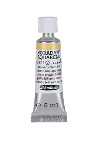 Schmincke - HORADAM® AQUARELL - finest artists' watercolours, Jaune brillant deep - 5 ml - color: 221 jaune brilliant dark, size: 0.17 Fl Oz (Pack of 1)