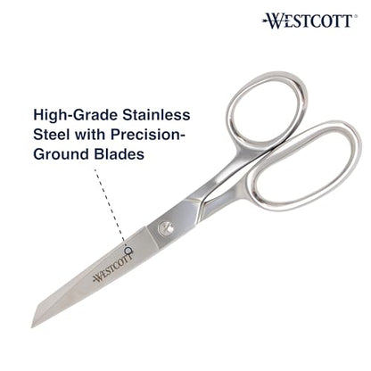 Westcott 8in Forged Classic Fabric and Paper Scissors, Heavy Duty, Knife-Edge for Sewing, Tailoring, General Arts and Crafts, Office - size: 8-Inch Straight