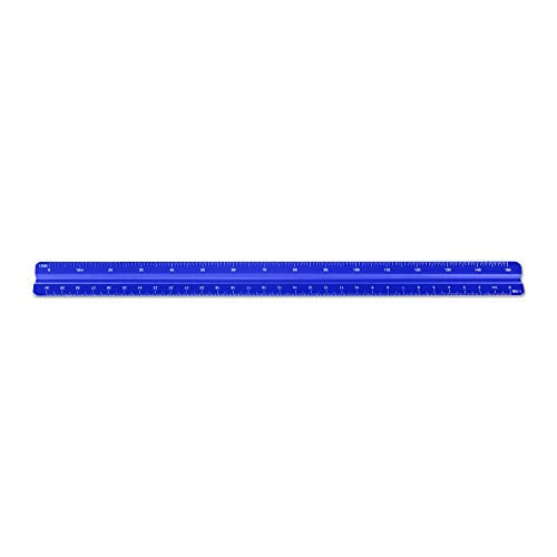 Alumicolor Aluminum Combination Solid Drafting Scale, 12IN, Blue - color: Blue, size: 12 Inch, style: Combination