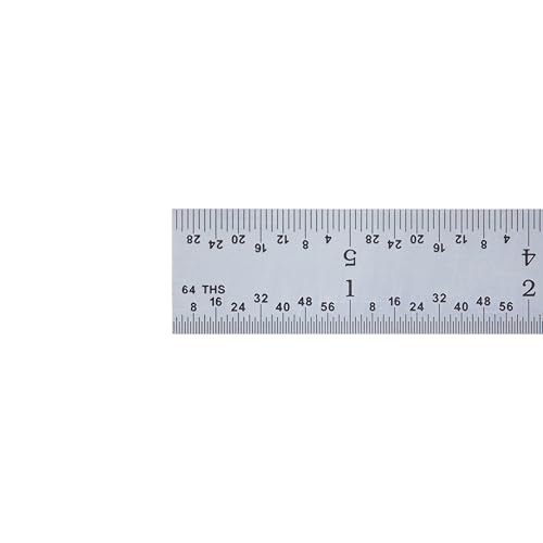 Made in USA 6" Metal Ruler, Rigid | Steel Measuring Tool, 3R Graduation - color: Carbon Steel-Rigid, size: 6"