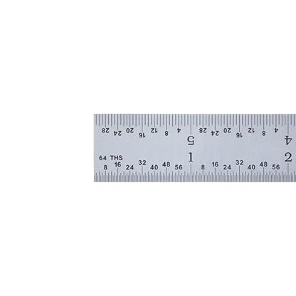 Made in USA 6" Metal Ruler, Rigid | Steel Measuring Tool, 3R Graduation - color: Carbon Steel-Rigid, size: 6"