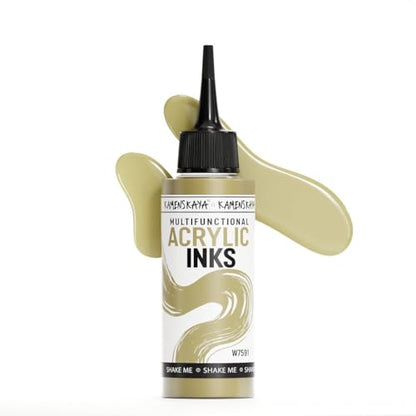 Kamenskaya Acrylic Inks for Artists - 'Champagne' Acrylic Ink, 3.38 Fl Oz (100 ml) | Highly Concentrated, Multifunctional Liquid Acrylic Paint - color: Champagne