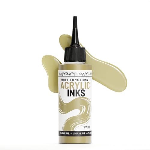 Kamenskaya Acrylic Inks for Artists - 'Champagne' Acrylic Ink, 3.38 Fl Oz (100 ml) | Highly Concentrated, Multifunctional Liquid Acrylic Paint - color: Champagne