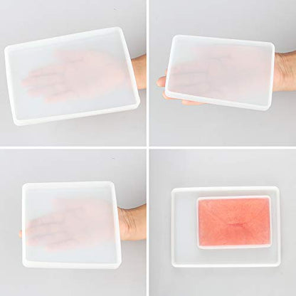 Tomorotec Resin Molds Silicone, 7 Pack Epoxy Casting Mold for DIY Coaster | Assorted Shapes Including Heart And Ellipse, Smooth Non-Stick For Easy Release, BPA-Free
