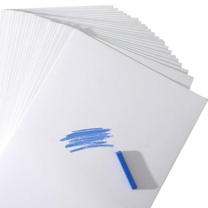 Fuyoooo 24 Sheet Sanded Pastel Paper for Artists 500 Grit Sanded Paper for Art Dry Painting Oil Pastel (9 x 12 Inch,White) - color: White