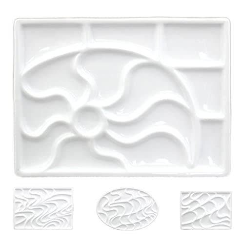 5-9in Ceramic Watercolor Mixing Palette, Square Porcelain Watercolor Palette, Porcelain Watercolor Palette, Ceramic Artist Paint Palette for Watercolor Gouache (S - Sun Flower) - color: S - Sun Flower