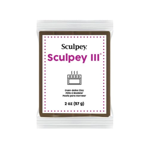 Sculpey Oven-Bake Clay, 2 oz. Bars, Sculpey III Suede Brown, 30 Bars | Polymer Clay, Perfect for Jewelry, Home Decor, and General Crafting - size: 2 oz. Suede Brown (30-Pack)